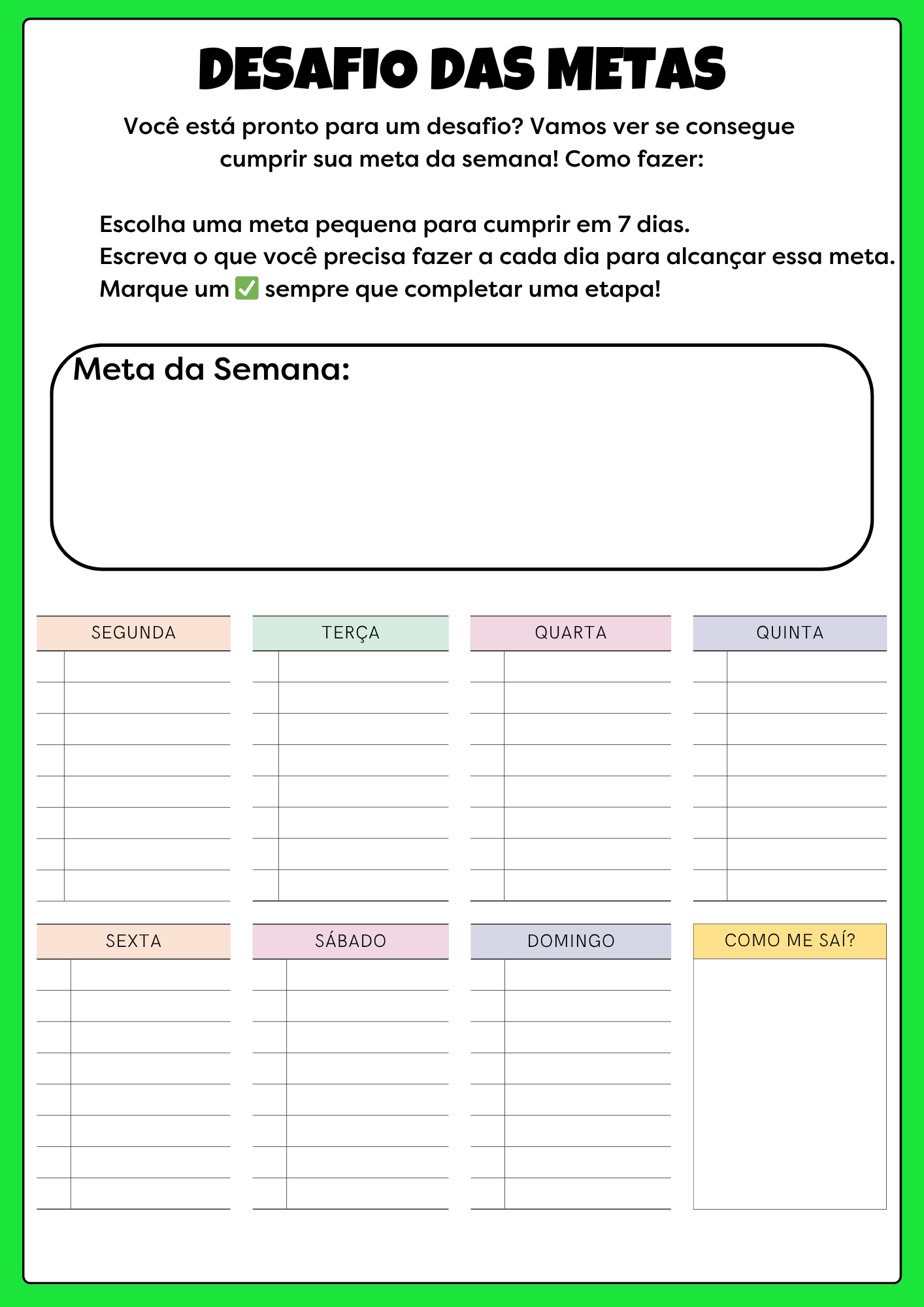 Exemplo 4 — Planejamento e Metas