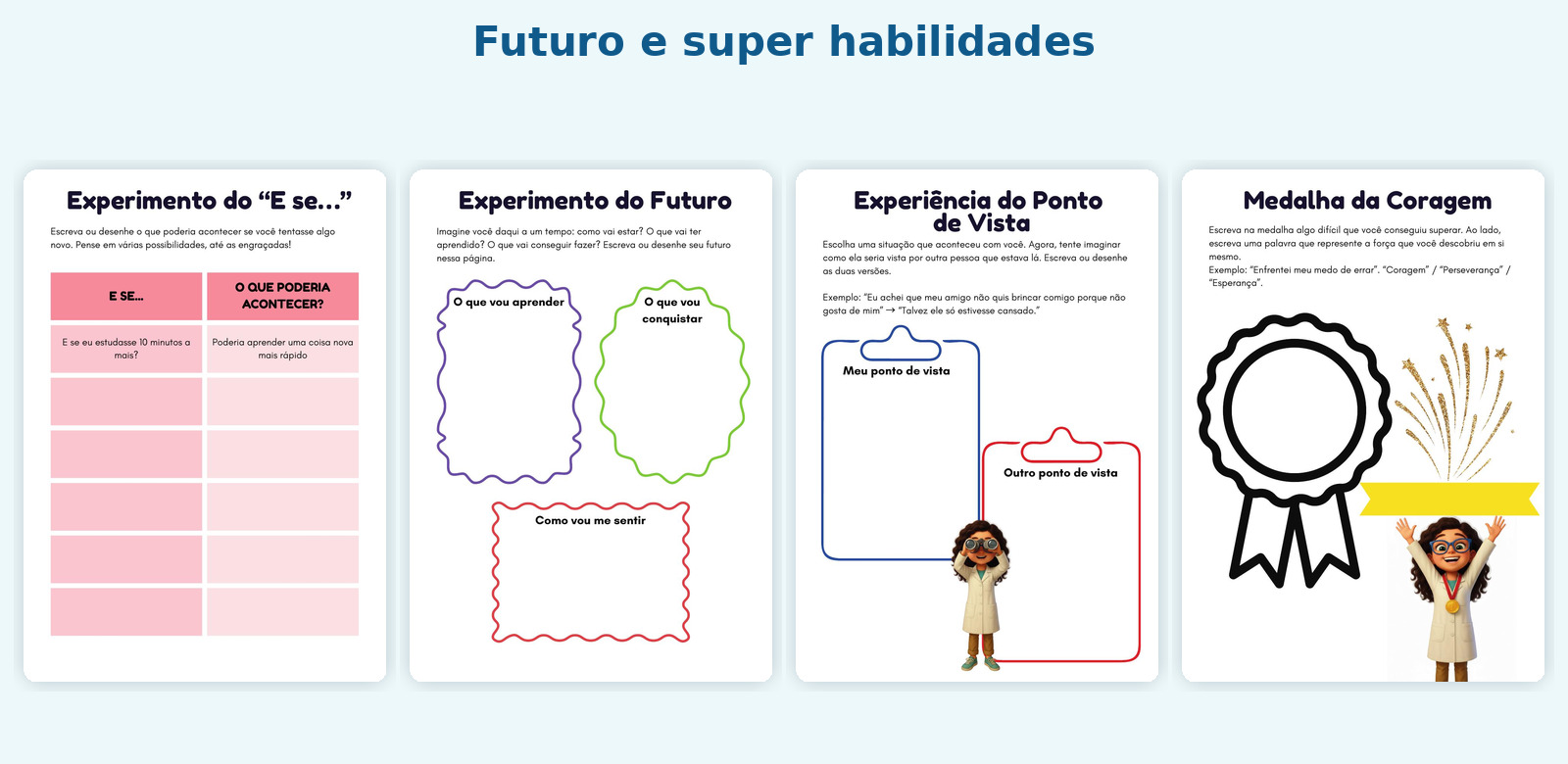 Páginas reais das estações do Futuro e das Super Habilidades
