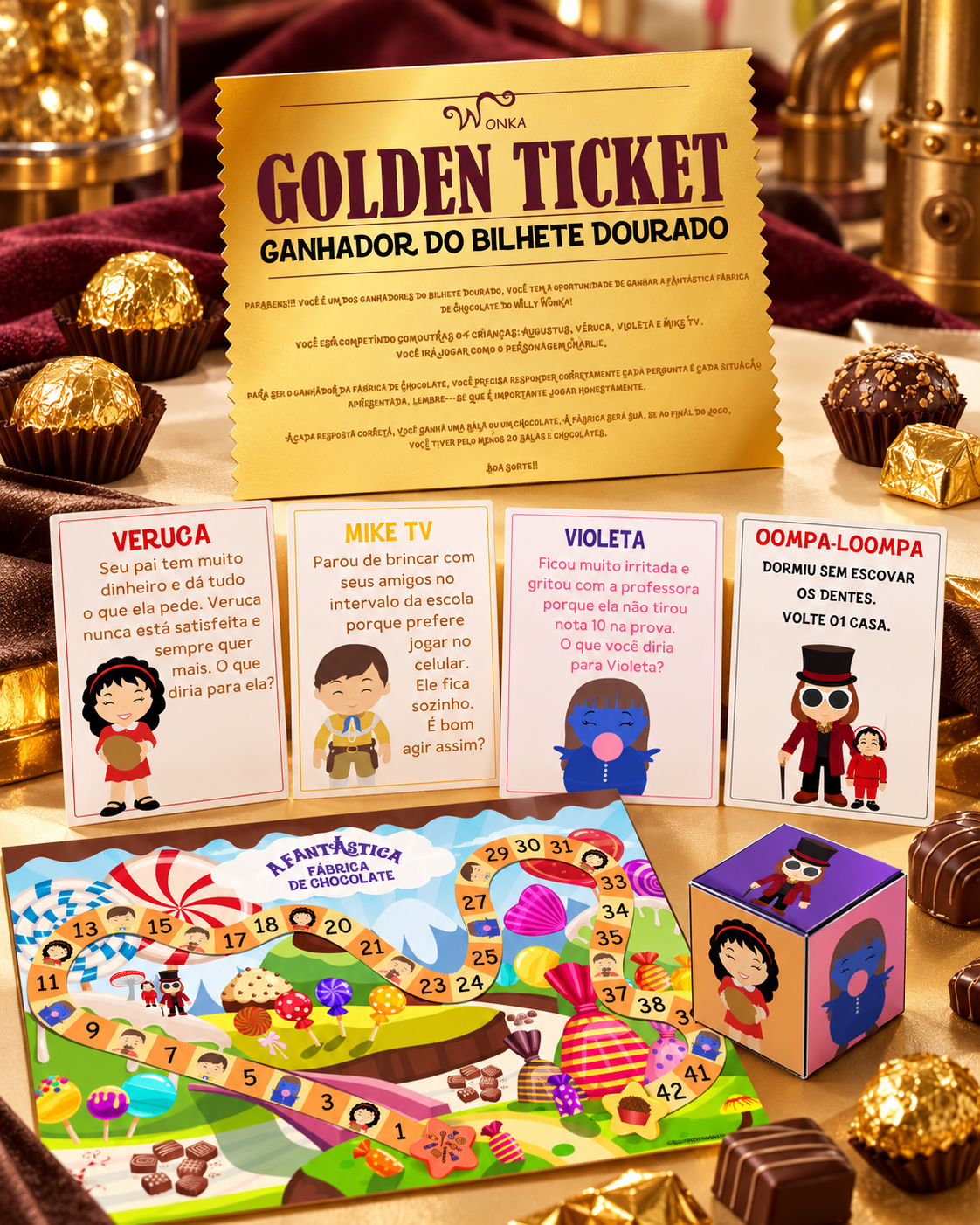 Demonstração mobile do Golden Ticket e dos personagens