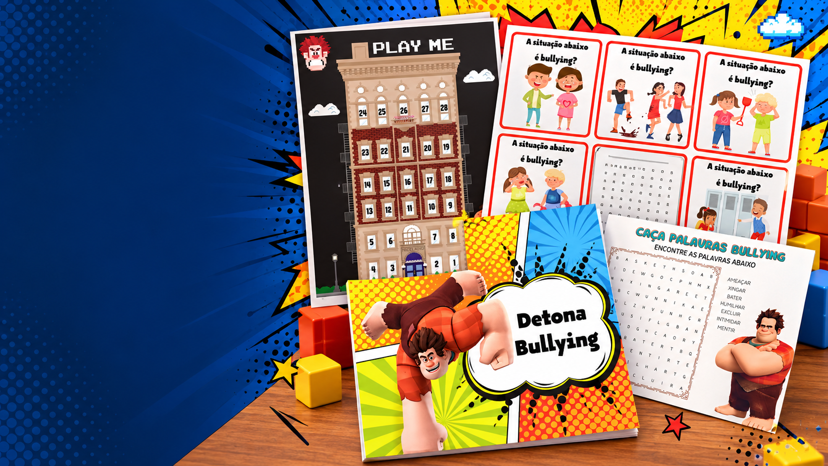 Materiais do recurso terapêutico Detona Bullying